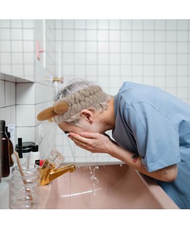 3-Piece Hair Band Set for Makeup - Khaki Brown & Pink | Women s Cosmetics & Sleeping Hair Bands - Buy Online on GoSupps.com