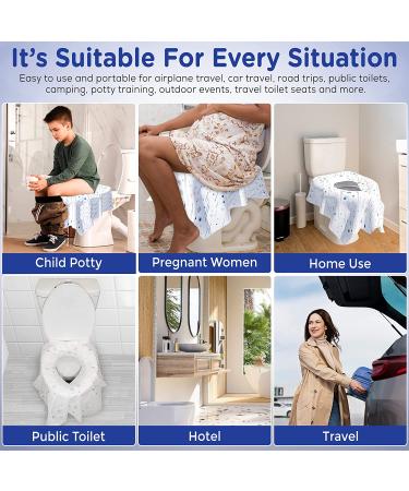 20 Pack BABEnjoy Disposable Toilet Seat Covers - Extra Large for Kids, Toddlers, Adults - Potty Training, Public Restrooms, Airplane Travel - Spot Design - Buy Online on GoSupps.com
