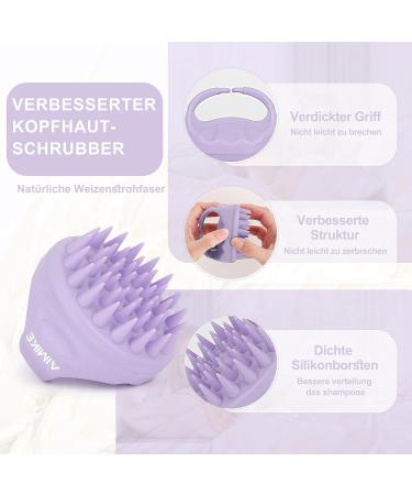 Aimike Scalp Massage Brush - Soft Silicone Shampoo Brush for Hair Growth Dandruff Reduction & Scalp Massager - Lilac Color - Buy Online on GoSupps.com