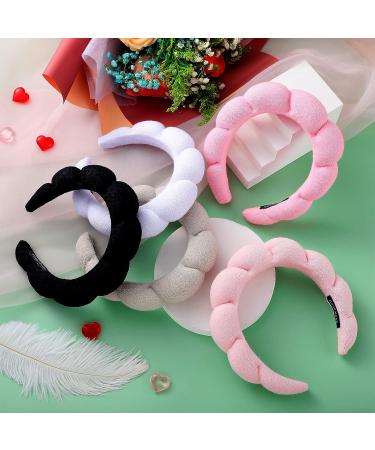 Puffy Spa Headband Set for Women - 5 Pcs Terry Towel Fabric Hair Bands | Skin Care, Makeup & Hair Accessories - Multicolor - Buy Online on GoSupps.com