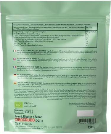 Organic Hemp Protein Powder 1.5kg | Gluten-Free Soy-Free Lactose-Free | High Protein Amino Acids & Essential Fatty Acids - Buy Online on GoSupps.com