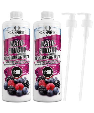 C.P.Sports Sugar-Free Beverage Syrup - Forest Fruit Drink Concentrate with Vitamins | 2L + 2 Pump Donors | Sports Nutrition Ideal for Mixing with Water - Buy Online on GoSupps.com