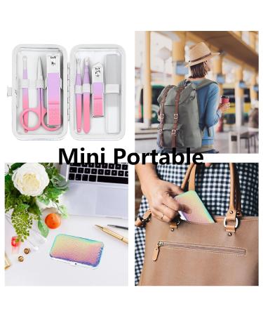 Shop Mermaid Color 8PC Manicure Set for Women | Travel Nail Kit with Glass Files & Stainless Steel Tools | Perfect Nail Care Gift - Buy Online on GoSupps.com