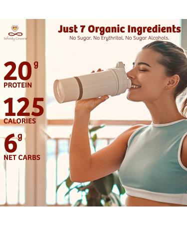Infinity Organic Plant Based Protein Powder | Vegan Hemp & Brown Rice Protein | Enzymes & Nopal Cactus | Sugar Free Soy Free Non-GMO (580g - Buy Online on GoSupps.com