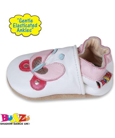 SHADOW DANCE UK Baby Shoes | Soft Sole Toddler Shoes for Boys & Girls | Leather Winter Booties | Pink Butterfly Design | Size 28 | 12-18 Months - Buy Online on GoSupps.com