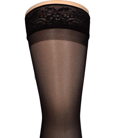 Truform Sheer Compression Stockings 15-20 mmHg - Women's Thigh High 20 Denier Black X-Large (Pack of 2) - International Shipping Available - Buy Online on GoSupps.com