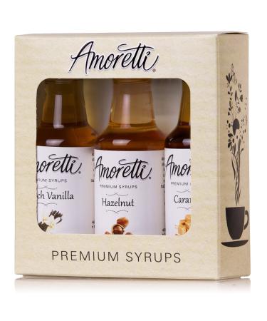 Amoretti Premium Classic Syrups 50ml 3 Pack (French Vanilla Caramel Hazelnut) by Amoretti