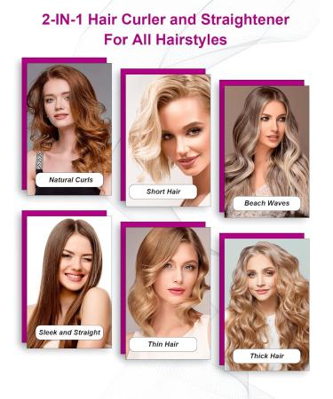 LANDOT 2 in 1 Hair Straightener & Curling Iron - Pro Flat Iron & Curler Combo for Waves & Straight Styles - International Shipping available - Buy Online on GoSupps.com