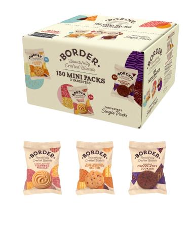 Border Biscuit Assortment of 150 individually wrapped mini biscuit packs 3 flavors