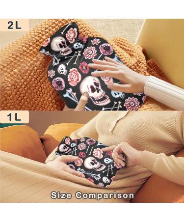 Naanle Flowers Bones Toten Heads Hot Water Bottle | 2L Hand & Foot Heating Bag for Pain Relief & Therapy - Buy Online on GoSupps.com