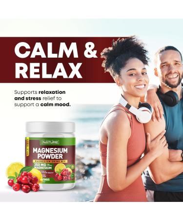 Built by Nature Magnesium Powder - Anti-Stress Drink Mix for Calm & Regularity - Magnesium Citrate Supplement - Relaxation Muscle & Heart Support - Cranberry Lemonade Flavor - 30 Servings - Buy Online on GoSupps.com
