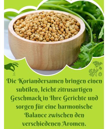 Organic Coriander Seeds Whole 200g - Premium Quality | OmVeda Spices for Cooking & Seasoning - Buy Online on GoSupps.com