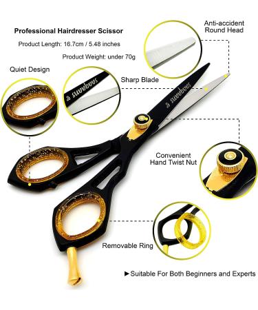 Saaqaans SQR-01 Professional Hairdressing Scissor - Versatile Tool for Hair Salon, Barber, and Home Use - Includes Black Pouch/Case - Buy Online on GoSupps.com
