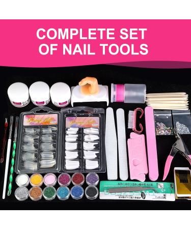 BLIFF Acrylic Nail Kit for Beginners | 12 Glitter Acrylic Powders | Professional Nail Art Tools & Supplies for DIY Nail Decoration - Buy Online on GoSupps.com