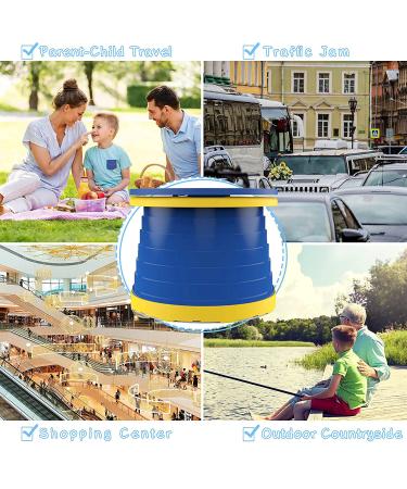 Portable Toddler Potty Seat | Folding Training Toilet Chair for Kids | Indoor Outdoor Travel Potty with Storage Bag - Blue - Buy Online on GoSupps.com