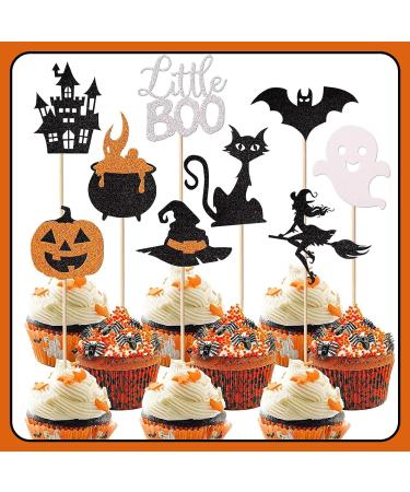 Cosswe Cupcake Toppers Pack of 18 Glitter Halloween Cupcake Topping - Buy Online on GoSupps.com