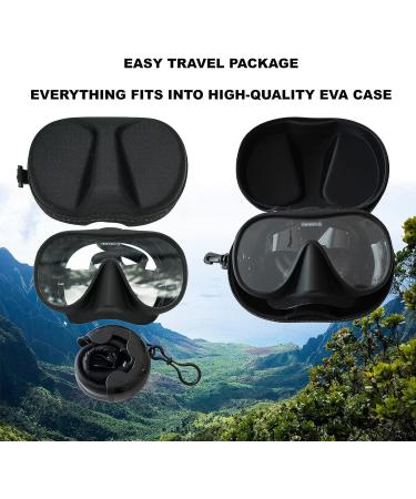 DAMACHO Easy to Pack HD Wide Angle Diving Mask and Travel Snorkel Set PRO Series - Black Abyss - Buy Online on GoSupps.com