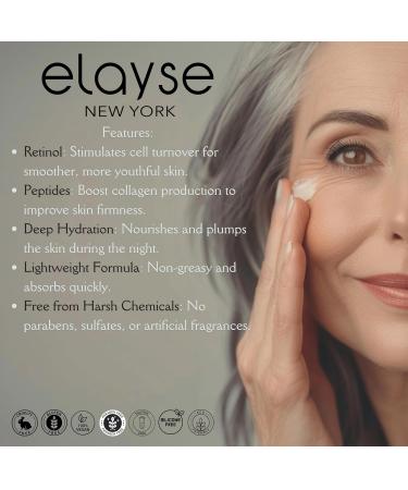 ELAYSE Nighttime Ageless Complex | Anti-Aging Night Cream with Retinol and Peptides | 1 oz | Deep Moisturizing & Wrinkle Reduction Formula for Firm Youthful Skin | Ideal for Nighttime Skin Repair - Buy Online on GoSupps.com