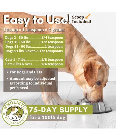 Organic Wholistic Pet Organics Sea Kelp Powder for Dogs - Promotes Healthy Teeth, Thyroid Function, Skin & Coat - Rich in Iodine, Iron, Calcium & Antioxidants - 1 lb - Buy Online on GoSupps.com