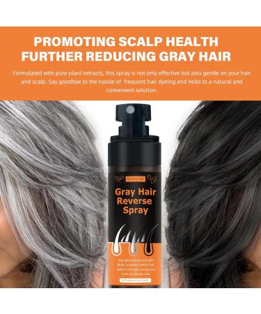 Herbal Gray Hair Reverse Spray | Smoothing Darkening & Growth Serum for Thinning Hair | Polygonum Multiflorum Conditioner for Men & Women - Buy Online on GoSupps.com