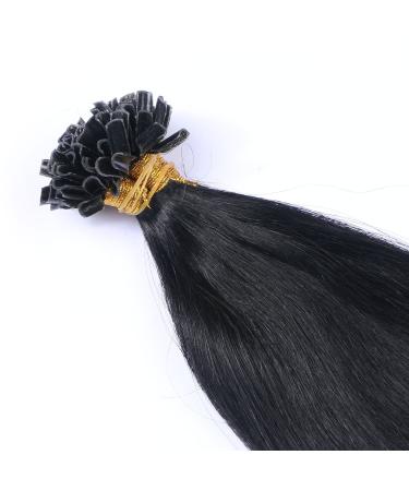 Keratin Bonding Hair Extensions - #1 Black 60cm 50 Strands - 100% Remy Real Hair U-Tip by Novon - Premium Quality - Buy Online on GoSupps.com