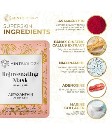 AGELESS Astaxanthin & Collagen Korean Sheet Mask for Women - Nourishing & Hydrating Facial Masks to Soften Lines & Wrinkles 5 Count - Buy Online on GoSupps.com