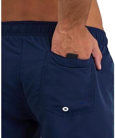 ARENA Men's Fundamentals X-Short R Swim Trunks L Navy-Turquoise - Stylish & Quick-Dry Swimwear - Fast International Shipping - Buy Online on GoSupps.com