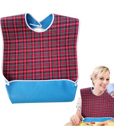 Adult Bib Scarf | Waterproof Feeding Bibs for Elderly with Crumb Catcher | Washable and Reusable Clothing Protectors for Adults Senior Citizens