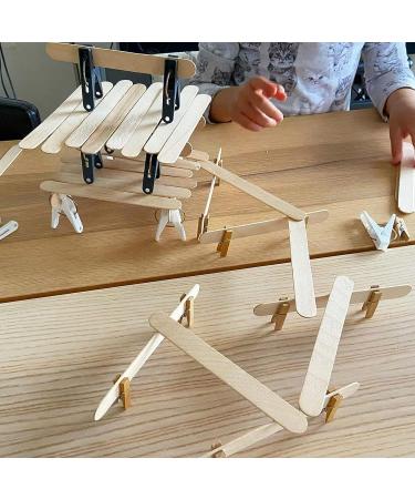 WISYOK 240 Pcs Natural Wood Craft Sticks - Ideal for Homeschool Arts & Crafts, Waxing Supplies - 4.5 Inch Popsicle Sticks for Classroom Art Projects - Buy Online on GoSupps.com