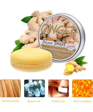 Ginger Hair Shampoo Bar - Ginger Shampoo Soap Natural Organic Ginger Shampoo Soap for All Hair Types Nourish Hair and Control Oil(3pcs) - Buy Online on GoSupps.com