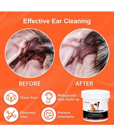Kullloomii Earring for Dogs & Cats - 300 Ear Care Pads - Effective Dog Ear Cleaner | Gentle & Safe for Pet Ears - Buy Online on GoSupps.com