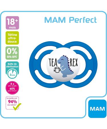 MAM Perfect Pacifier Set for 18+ Months - Silicone 2 Pacifiers & Sterilization Box - Random Colors | International Shipping Available - Buy Online on GoSupps.com