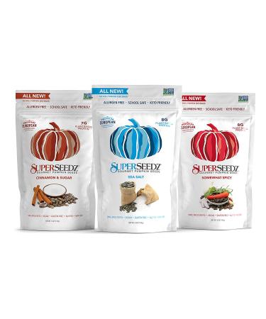 Superseedz Gourmet Roasted Pumpkin Seeds | Sea Salt | Plant Based Protein Snacks | Whole 30, Paleo, Vegan & Keto Friendly | Made in USA | Dairy, Nut & Gluten Free | 5oz (Pack of 6) - Buy Online on GoSupps.com
