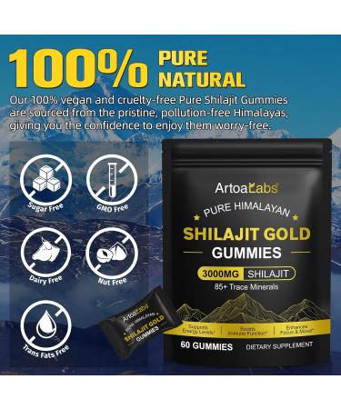  Onznoz Shilajit Gummies Pure Himalayan Gold Shilajit Gummies 3000mg 85+ Trace Elements Improve Stamina Strength & Strength Non - Buy Online on GoSupps.com