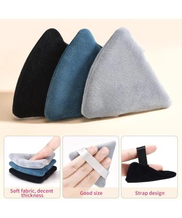 HEYMKGO 4 Triangle Powder Puff & 2 Mini Makeup Sponge Pads - Velvet Set for Face and Eyes, Reusable Wet/Dry Foundation Applicator, Blue - Buy Online on GoSupps.com