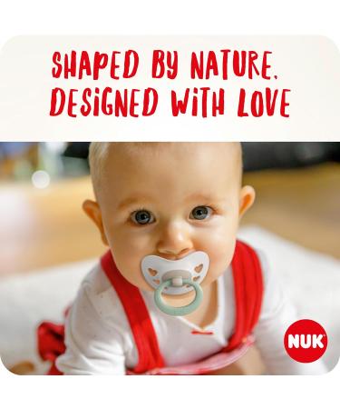 Nuk Signature Baby Pacifier | 0-6 Months | BPA-Free Silicone | Heart Shape | Green Stars | 2-Pack | Calms 95% of Babies - Buy Online on GoSupps.com