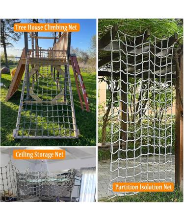 Outdoor Rope Net Climbing Cargo Net for Treehouse Protection Wall Balcony Banister Protection Fence Playground Netting (1 * 2m(3.3 * 6.6ft)) () - Buy Online on GoSupps.com