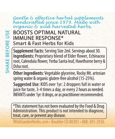 WishGarden Herbs Kick-It Immune for Kids - Herbal Immune Defense & Booster with Echinacea and Elder - 2oz - Buy Online on GoSupps.com
