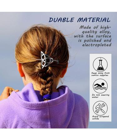 6-Piece Silver Celtic Hair Slide Set - Retro Hairpin Collection for Women and Girls - Buy Online on GoSupps.com