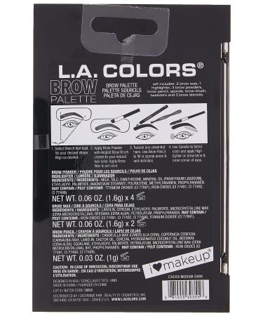 L.A. Colors I Heart Makeup Brow Palette - Medium to Deep 0.26 oz | C30355 - Buy Online on GoSupps.com