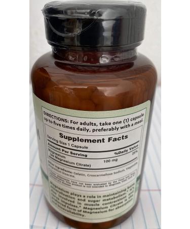 Vitamin World Magnesium Citrate 100 Rapid Release Capsules - Enhanced Absorption Formula - Buy Online on GoSupps.com