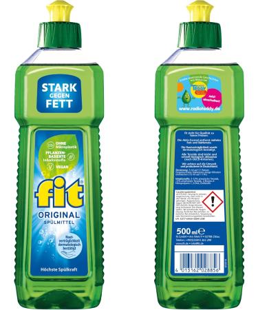 Buy Fit Original Dishwashing Detergent Liquid 500ml - Biodegradable Vegan Eco-Friendly with High Rinsing Power - Buy Online on GoSupps.com