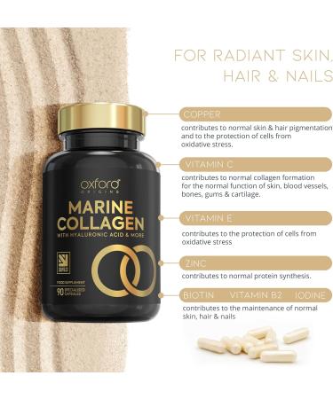 Advanced Marine Collagen Capsules | Made in The UK | Hydrolysed Collagen Supplements for Women & Men | Hair Skin and Nails Vitamins Enhanced with Hyaluronic Acid Biotin & More | 90 Capsules Marine Collagen 90 count (Pack of 1) - Buy Online on GoSupps.com