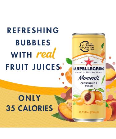 Sanpellegrino Momenti Clementine and Peach Sparkling Drink 11.15 Fl Oz (Pack of 24) - Buy Online on GoSupps.com