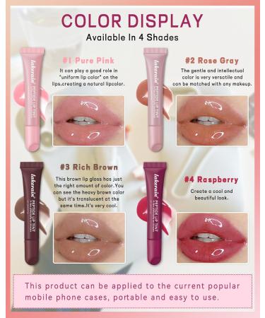 Tinted Lip Balm Kit-4Pcs Peptide Hydrating Lip Tint Moisturizer Jelly Lip Treatment Balm Non-Stick Lip Care Glow Reviver Lip Oil Yummy Glowy Lip Gloss Christmas Makeup Gift for Women-Set C Setc-01+02+03+04 - Buy Online on GoSupps.com