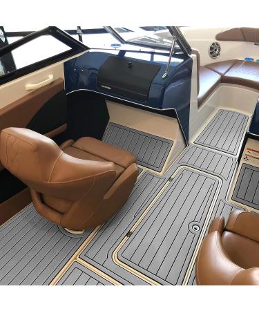 Boat Flooring EVA Foam Decking Sheet | Non-Slip Faux Teak Mat for Boat Yacht Marine | Self-Adhesive Pad | Light Gray | 94.5''x35.4 - Buy Online on GoSupps.com