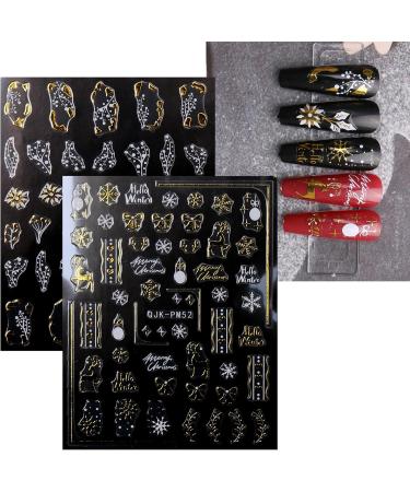 JMEOWIO 9 Sheets Happy New Year Christmas Nail Art Stickers Decals Self-Adhesive Pegatinas U as Snowflake Winter Holiday Cute Nail Supplies Nail Art Design Decoration Accessories - Buy Online on GoSupps.com