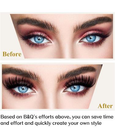 B&Q D Curl Individual Cluster Lashes 72 Clusters - Natural DIY Soft Fluffy Extensions - D-10 mm B 07 - Buy Online on GoSupps.com