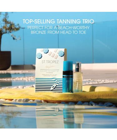 St.Tropez Ashley Graham Golden Getaway Kit - Award-Winning Self Tan Set Vegan & Cruelty-Free with Express Bronzing Mousse & Face Mist - Buy Online on GoSupps.com