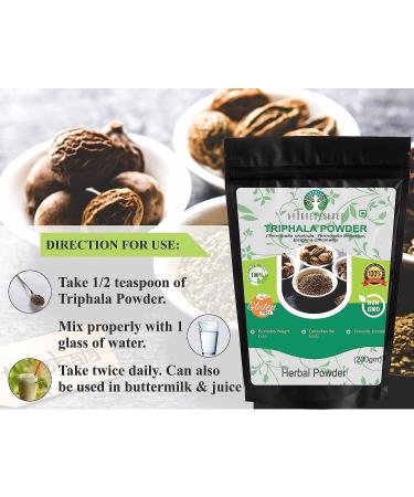 AYURVEDASHREE Triphala Powder 200 Gm - Daily Detox & Rejuvenation Formula - Immune Support - Non GMO - Vegan - GMP Certified - Buy Online on GoSupps.com